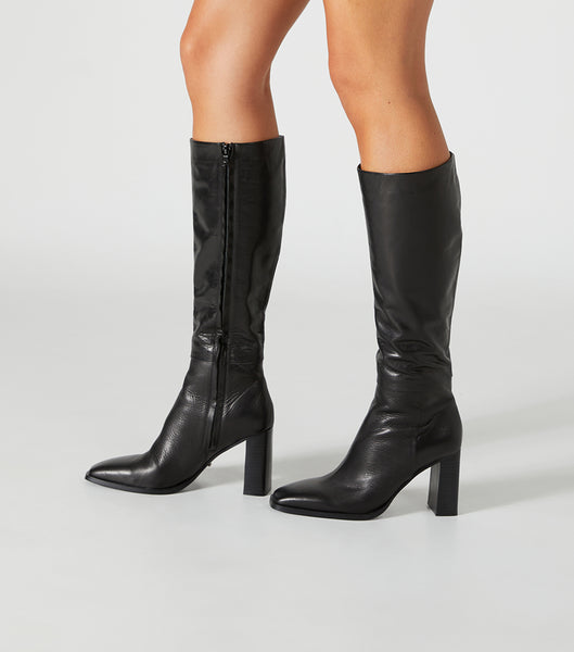 Tony Bianco Rylee Black Venice 8.5cm Heeled Boots Black | MYICD42752