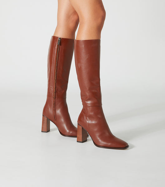 Tony Bianco Rylee Rust Venice 8.5cm Heeled Boots Red | MYIIZ14609