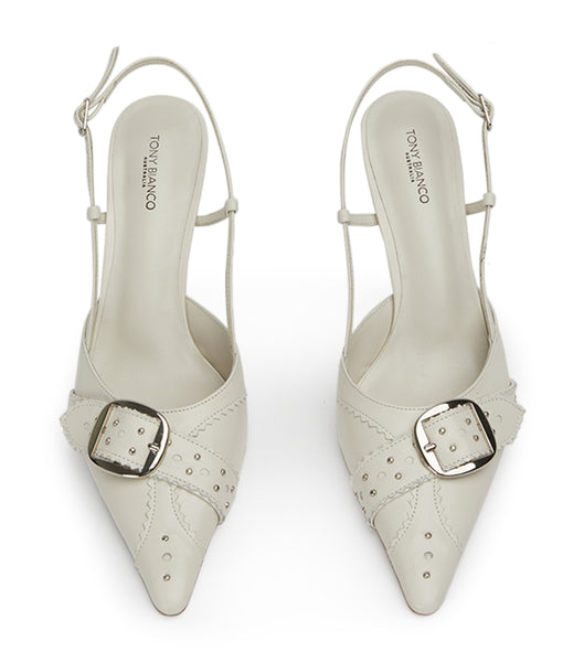 Tony Bianco Sadie Bone Venice 8cm Low Heels Beige | TMYPQ98453