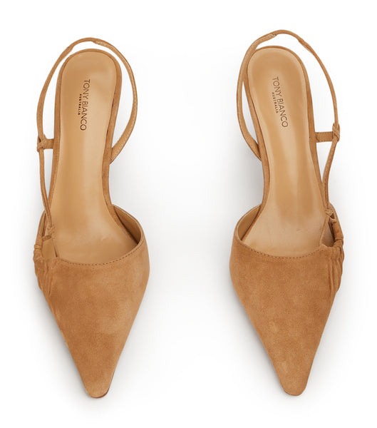 Tony Bianco Sakai Butterscotch Suede 8cm Event Heels Beige | UMYND58830