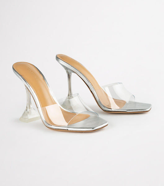 Tony Bianco Serri Clear Vinylite/Silver 10.5cm Stiletto Heels Silver | ZMYNQ54372