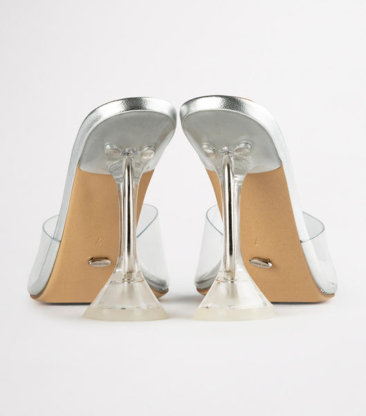 Tony Bianco Serri Clear Vinylite/Silver 10.5cm Stiletto Heels Silver | ZMYNQ54372