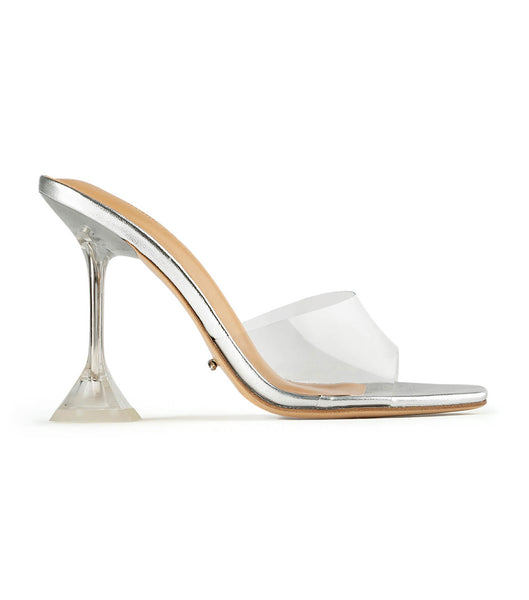 Tony Bianco Serri Clear Vinylite/Silver 10.5cm Stiletto Heels Silver | ZMYNQ54372