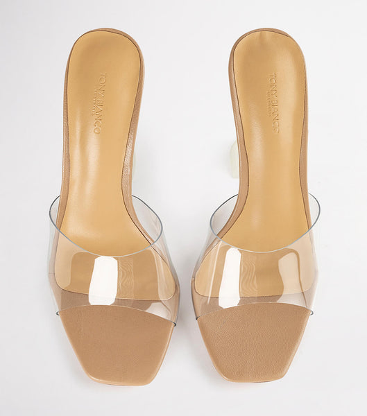 Tony Bianco Serri Clear Vinylite/Skin Nappa 10.5cm Stiletto Heels Skin Color | FMYHY89297