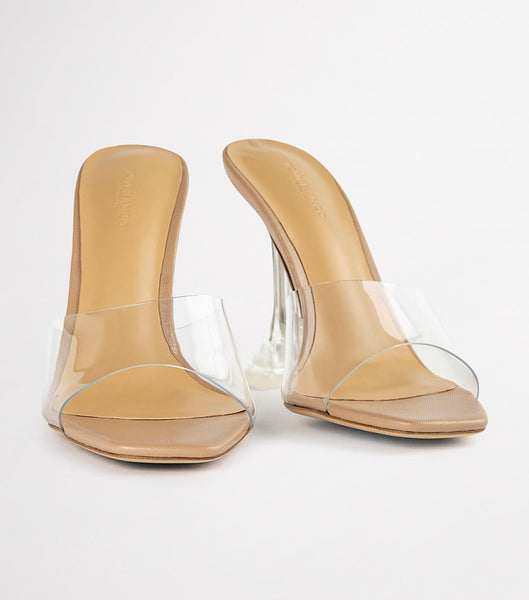 Tony Bianco Serri Clear Vinylite/Skin Nappa 10.5cm Stiletto Heels Skin Color | FMYHY89297