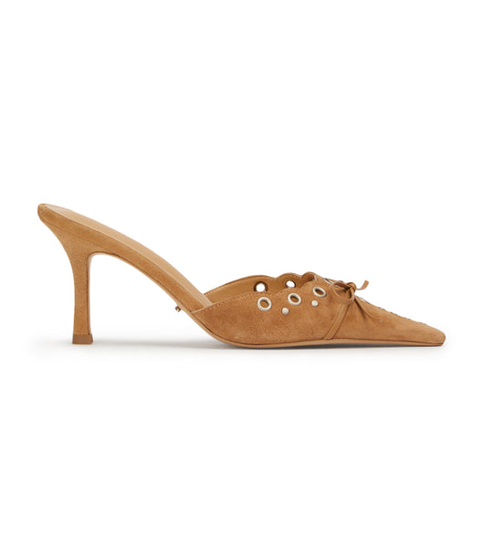 Tony Bianco Shae Butterscotch Suede 8cm Event Heels Beige | MYJKU90589