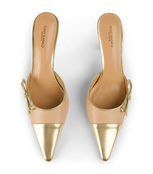 Tony Bianco Shirley Beech/Gold 8cm Event Heels Gold | AMYDF80906