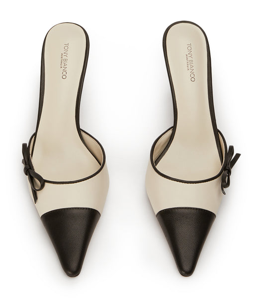 Tony Bianco Shirley Bone/Black 8cm Court Shoes Beige / Black | XMYBH22687