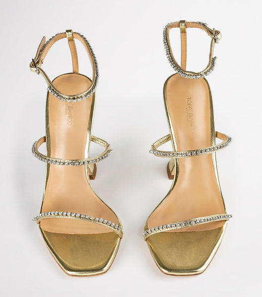 Tony Bianco Shy Gold Nappa Metallic 10.5cm Bling Heels Gold / Metal | BMYSD63403