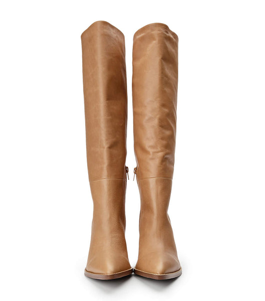 Tony Bianco Skyla Caramel Venice 9cm Heeled Boots Brown | AMYWC86102