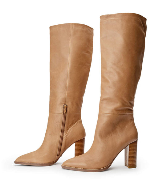 Tony Bianco Skyla Caramel Venice 9cm Knee High Boots Beige | PMYQX19700