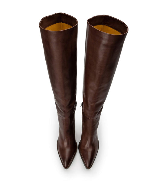 Tony Bianco Skyla Choc Como 9cm Heeled Boots Chocolate | FMYHY25135