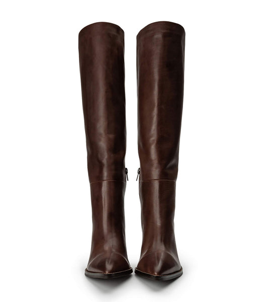 Tony Bianco Skyla Choc Como 9cm Heeled Boots Chocolate | FMYHY25135