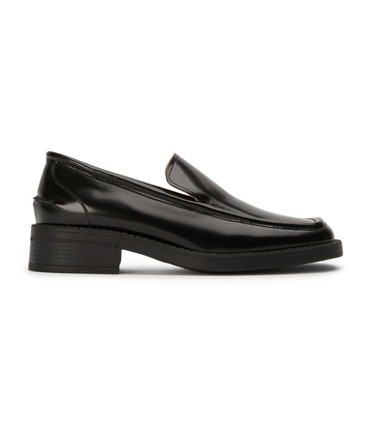 Tony Bianco Teddy Black Hi Shine 4cm Loafers Black | QMYUV12632