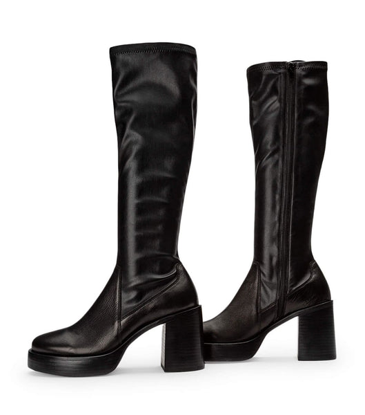 Tony Bianco Tibby Black Venice/Black Venezia 9cm Mid Calf Boots Black | EMYHC36280