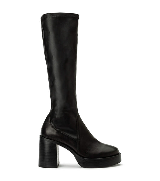 Tony Bianco Tibby Black Venice/Black Venezia 9cm Stretch Boots Black | YMYGT76918