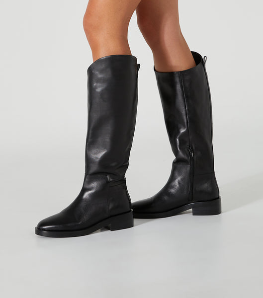 Tony Bianco Tyler Black Como 4cm Knee High Boots Black | YMYVQ30094