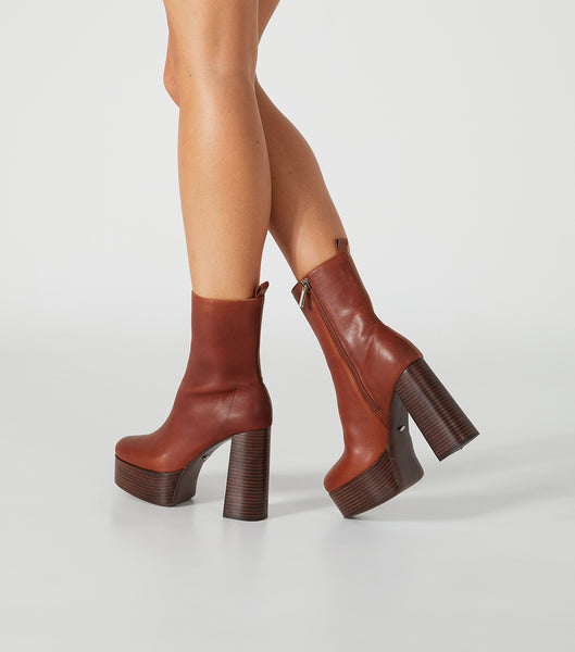 Tony Bianco Tyra Cognac 12cm Ankle Boots Brown | TMYWZ76515