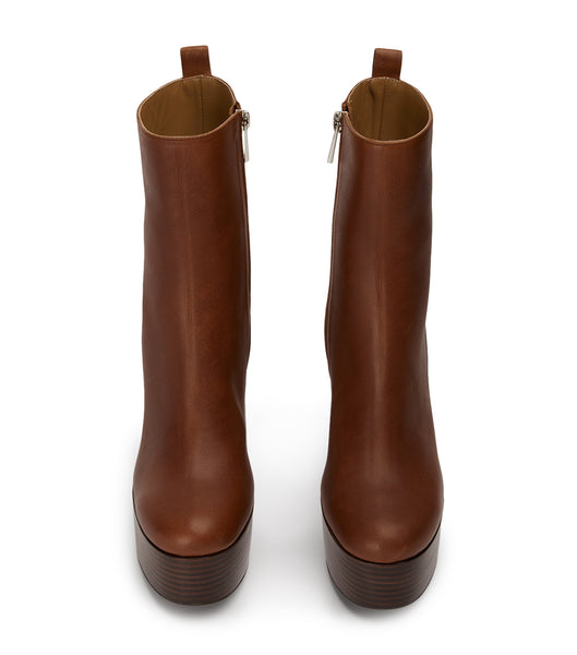 Tony Bianco Tyra Cognac 12cm Heeled Boots Brown | SMYVO98663