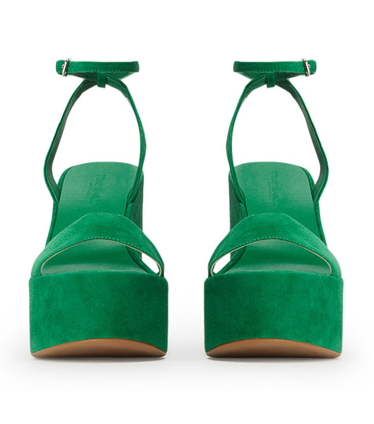 Tony Bianco Vesna Jade Suede 13cm Wedges Green | AMYDF41663