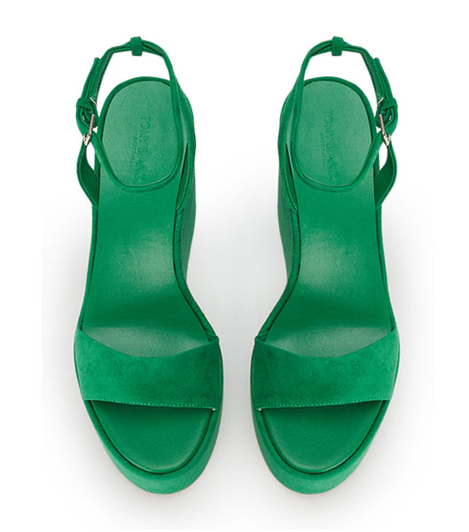 Tony Bianco Vesna Jade Suede 13cm Wedges Green | AMYDF41663