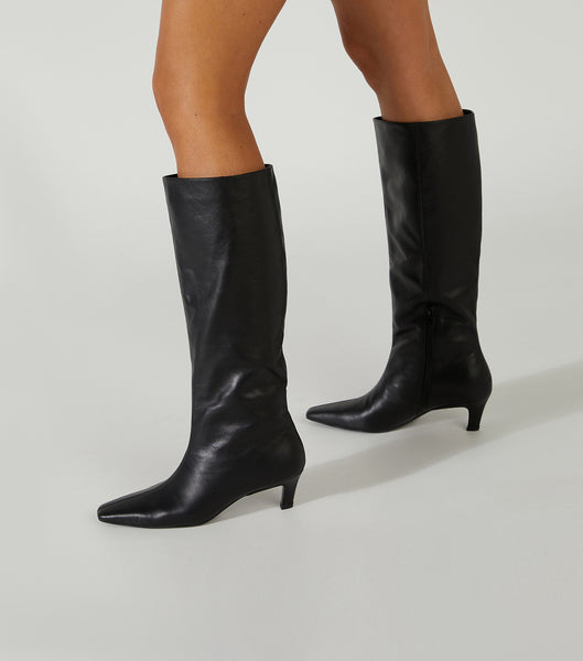 Tony Bianco Vixon Black Venice 5cm Knee High Boots Black | MYICD93551