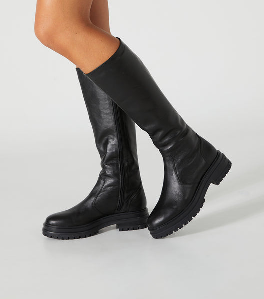 Tony Bianco Wanda Black Venice 4.5cm Combat Boots Black | MYEAH17361