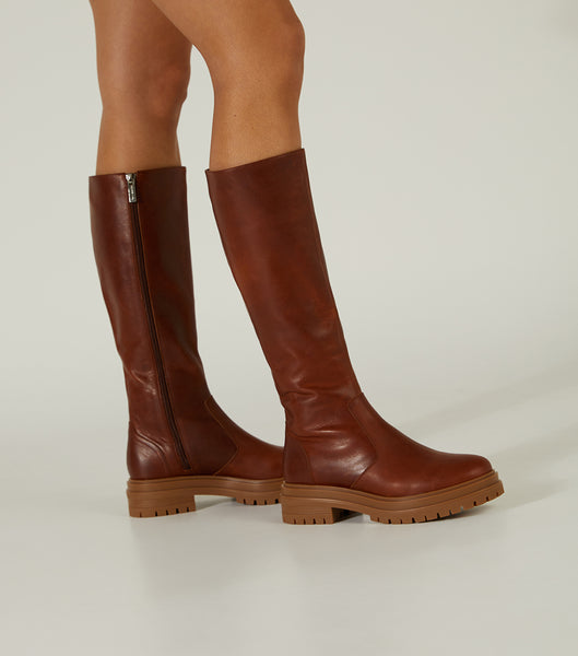 Tony Bianco Wanda Cognac 4.5cm Combat Boots Brown | MYDYB80682