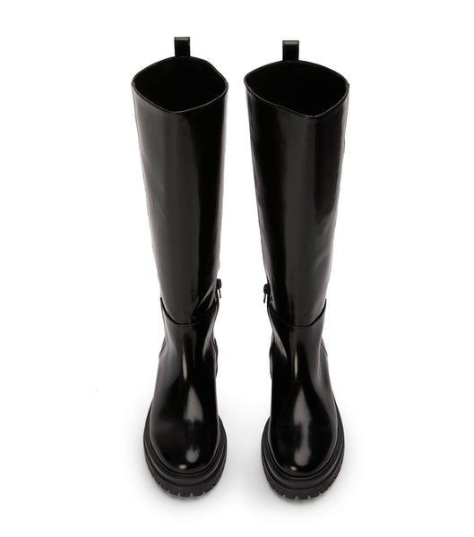 Tony Bianco Welly Black Hi Shine 4.5cm Knee High Boots Black | ZMYMJ51218