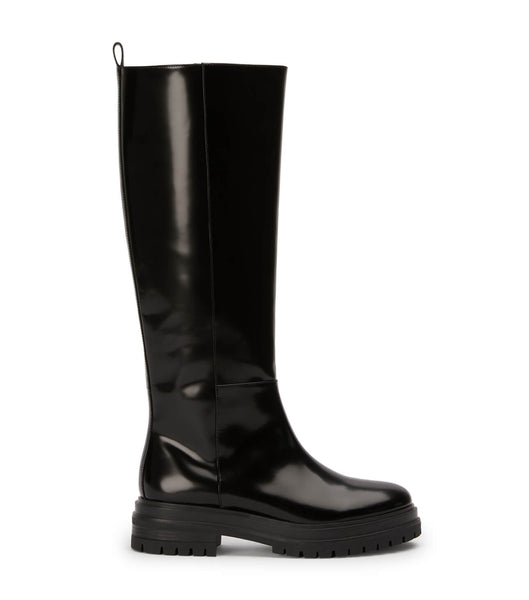 Tony Bianco Welly Black Hi Shine 4.5cm Knee High Boots Black | ZMYMJ51218