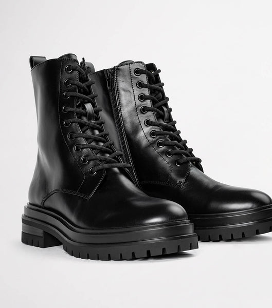 Tony Bianco Wya Black Como 4.5cm Combat Boots Black | FMYUI75335