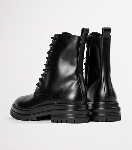 Tony Bianco Wya Black Como 4.5cm Combat Boots Black | FMYUI75335