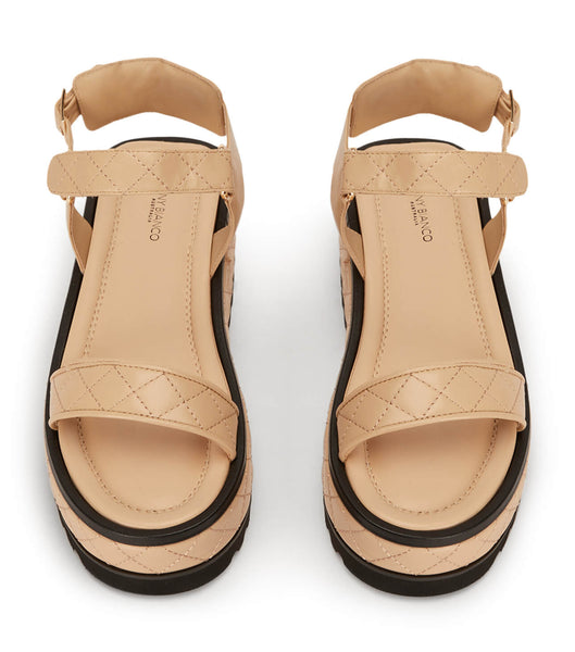 Tony Bianco Zahara Beech Nappa 6cm Flat Sandals Beige | FMYUI24737