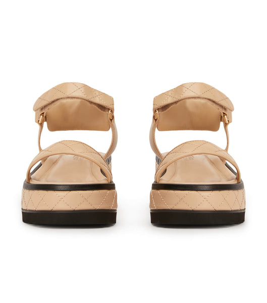 Tony Bianco Zahara Beech Nappa 6cm Flat Sandals Beige | FMYUI24737