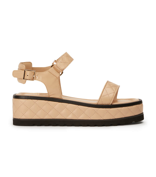 Tony Bianco Zahara Beech Nappa 6cm Flat Sandals Beige | FMYUI24737