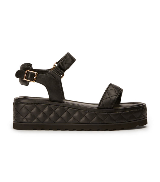 Tony Bianco Zahara Black Nappa 6cm Flat Sandals Black | MYICD69344