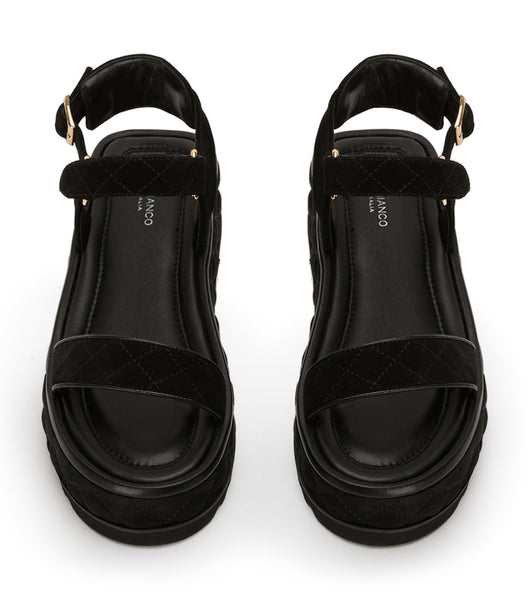 Tony Bianco Zahara Black Suede 6cm Sandals Black | MYDYB69150