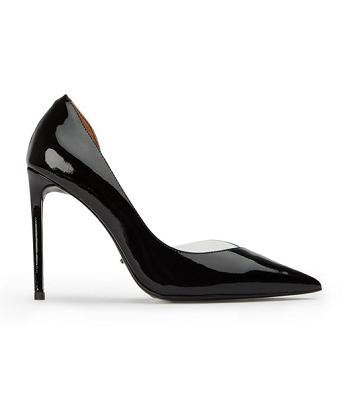 Tony Bianco Adore Black Patent/Clear Vinylite 10.5cm Stiletto Heels Black | MMYHR58217