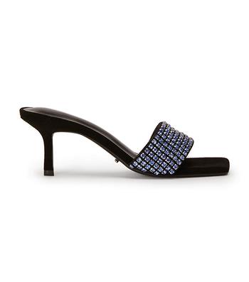 Tony Bianco Amos Blue Crystal/Black Suede 6.5cm Stiletto Heels Blue / Black | DMYVO40647