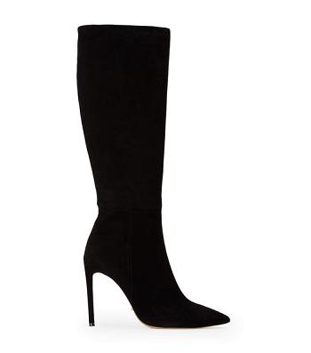 Tony Bianco Apollo Black Suede 10.5cm Knee High Boots Black | PMYQX65247