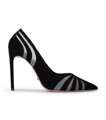 Tony Bianco Arrow Black Suede 10.5cm Court Shoes Black | MYDYB40680