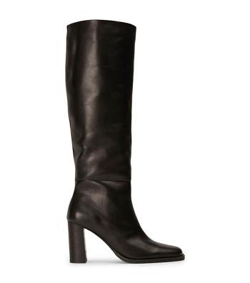 Tony Bianco Asher Black Como 8.5cm Knee High Boots Black | PMYQX96326