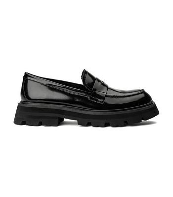 Tony Bianco Axell Black Hi Shine 4.5cm Loafers Black | YMYVQ56821