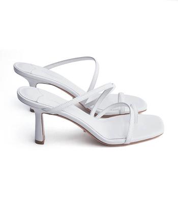 Tony Bianco Blossom White Sheep Nappa 7.5cm Strappy Heels White | MYDFL73924