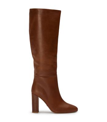 Tony Bianco Boss Cognac 9.5cm Mid Calf Boots Brown | FMYHY93062