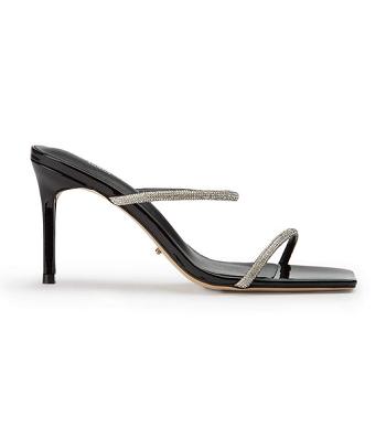 Tony Bianco Chase Black Patent 8.5cm Bling Heels Black | MYJVR40948