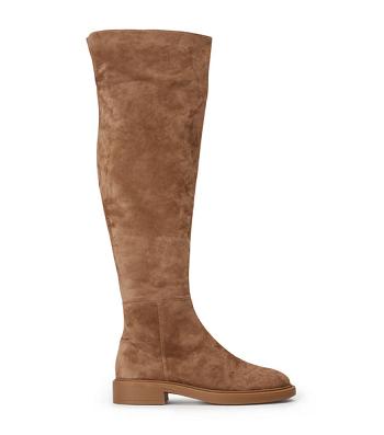 Tony Bianco Chasey Saddle Suede 4.5cm Knee High Boots Brown | QMYUV94369