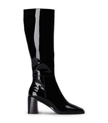 Tony Bianco Darby Black Patent 7.5cm Knee High Boots Black | ZMYMJ32899