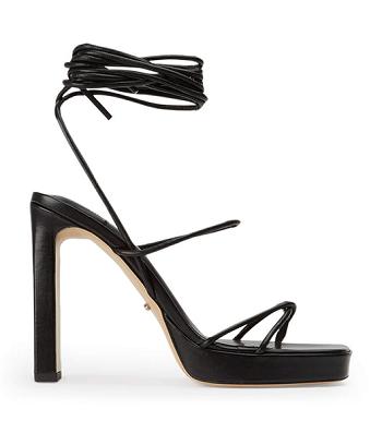 Tony Bianco Deon Black Nappa 11.5cm Block Heels Black | MYXMI52948