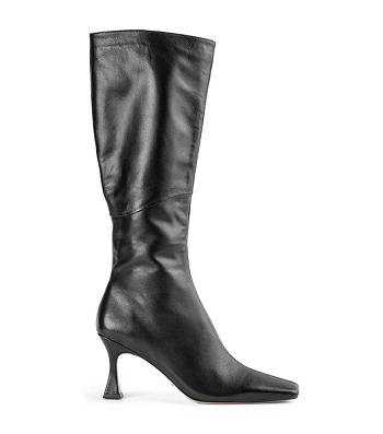 Tony Bianco Fantasy Black Venice 8cm Mid Calf Boots Black | QMYWA16926